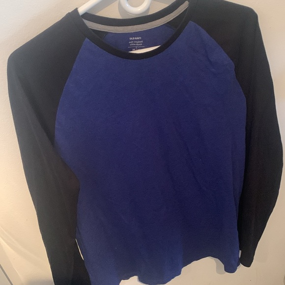 Stellar Old Navy Soft Washed Deep Space Blue/Black 2 Tone Long Sleeve T SZ Med - Picture 2 of 6